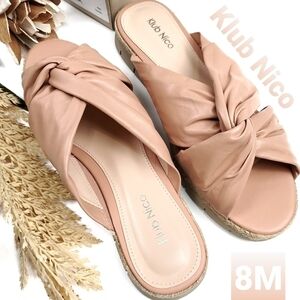 New Klub Nico Nude Leather Platform Espadrille 8m